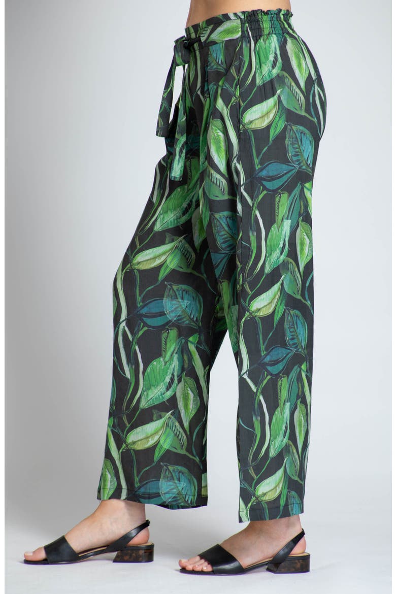 Print Tie Waist Crop Wide Leg Pants, Alternate, color, GREEN MULTI