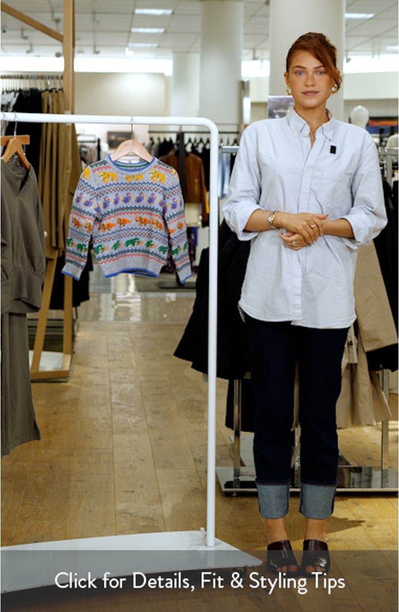 Kids' Prehistoric Pals Fair Isle Crewneck Sweater, sales video thumbnail