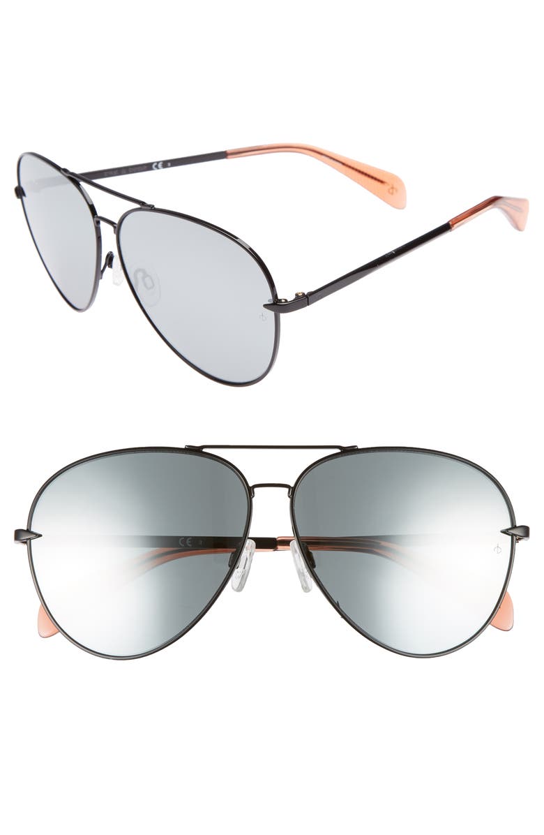 rag & bone 63mm Oversize Aviator Sunglasses, Main, color,