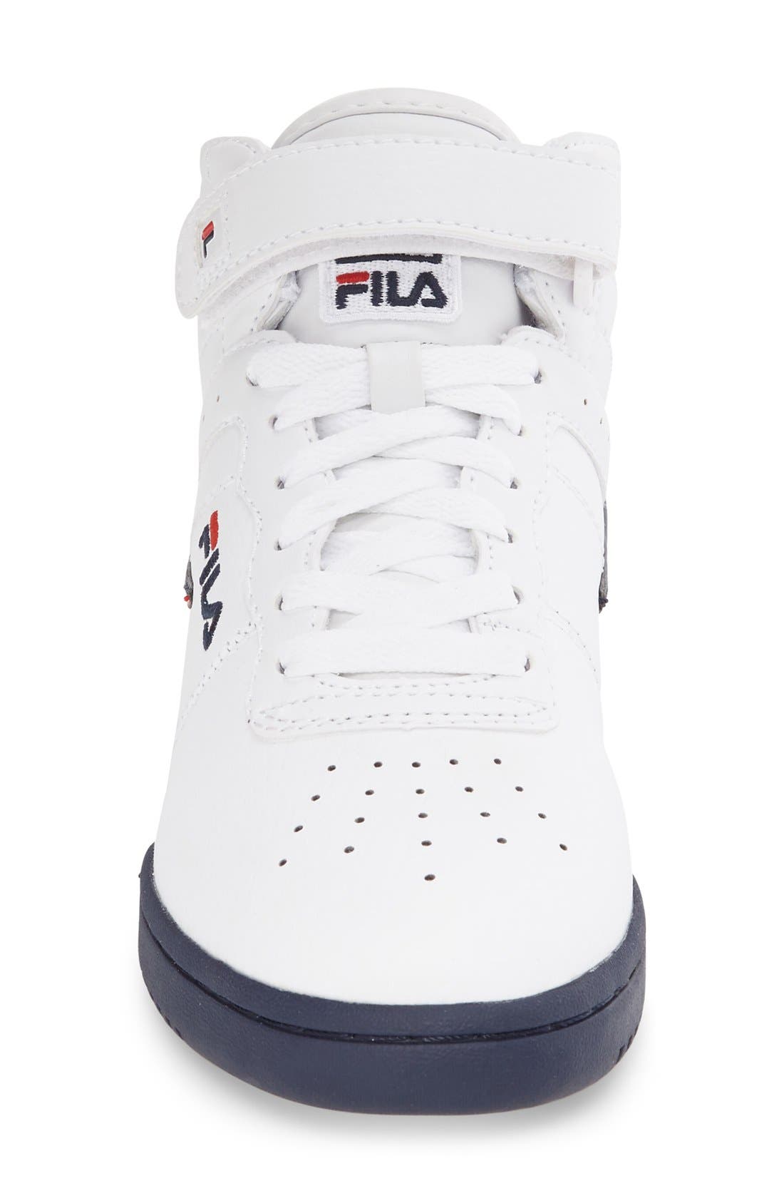 F-13 High Top Sneaker, Alternate, color, WHITE/ NAVY/ RED
