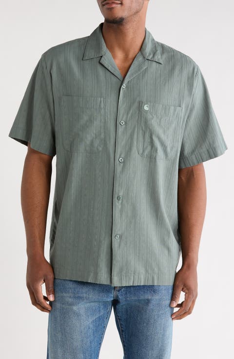 Gareth Cotton Seersucker Camp Shirt