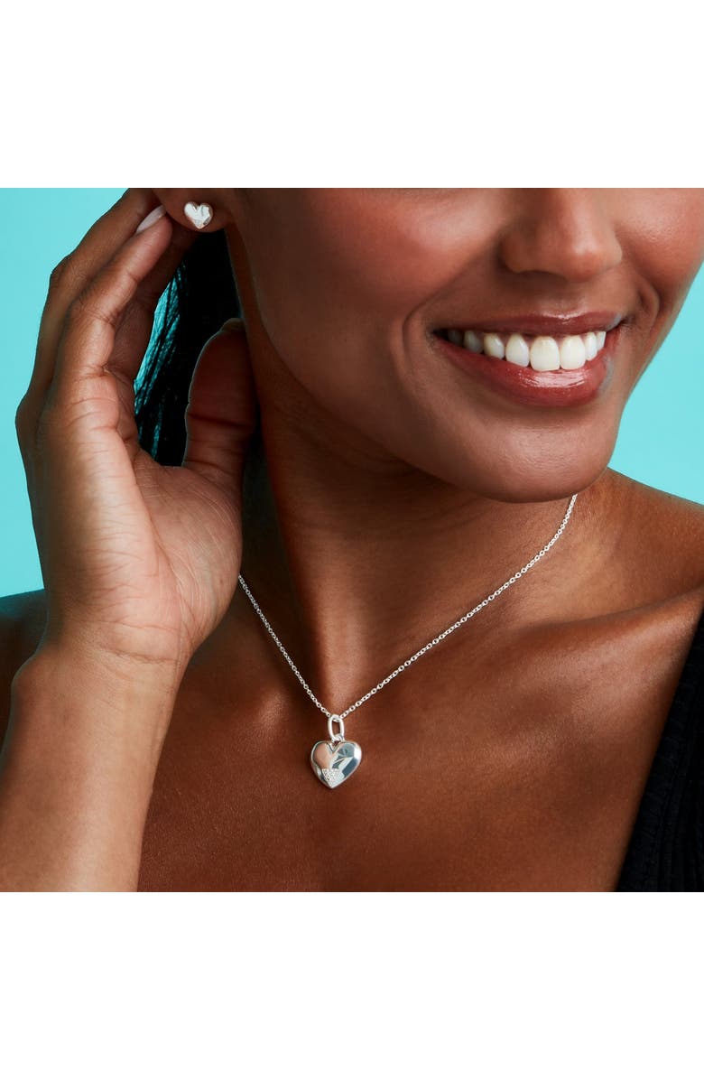 Toolally Art Deco Hearts Pendant, Alternate, color, Sterling Silver