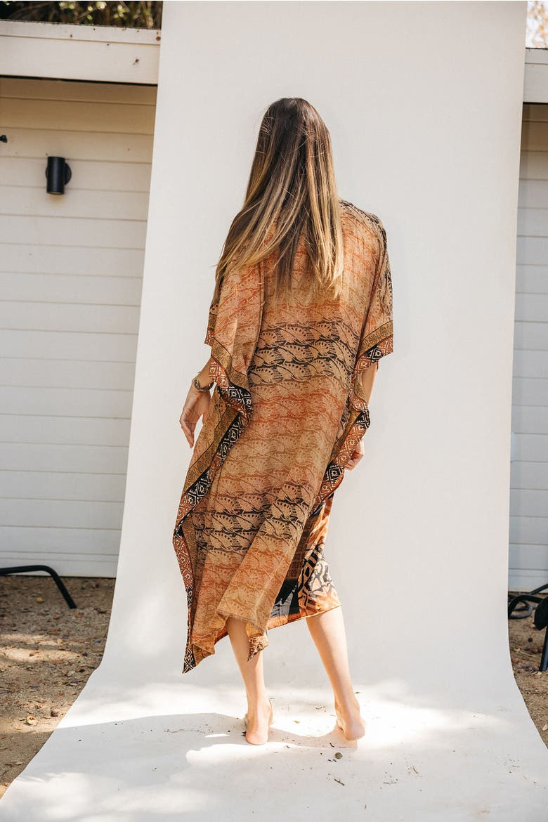 Long Caftan June, Alternate, color, Brown & Orange