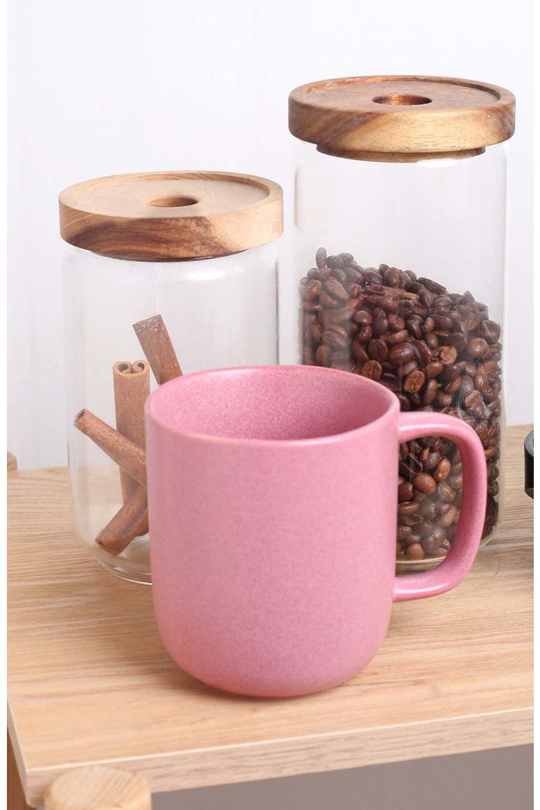 Tom Stoneware 4-Piece Mug Set, Alternate, color, Pink White