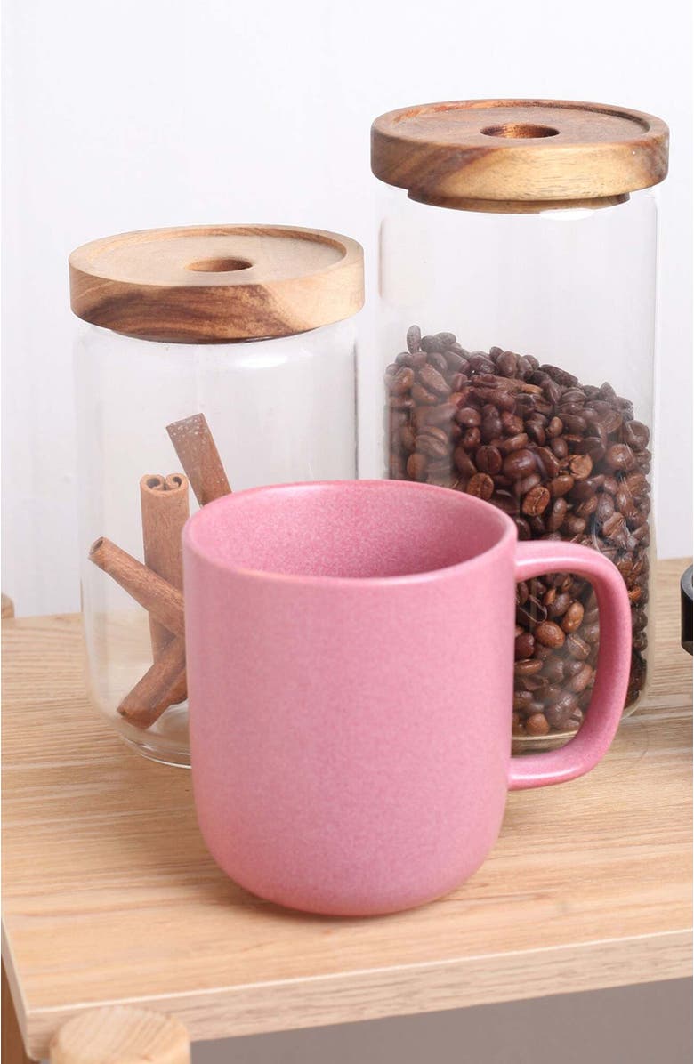Stone Lain Tom Stoneware 4-Piece Mug Set, Alternate, color, Pink White