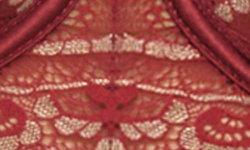 Oh La La Cheri Arielle Metallic Underwire Lace & Mesh Chemise & G-string Set In Brown