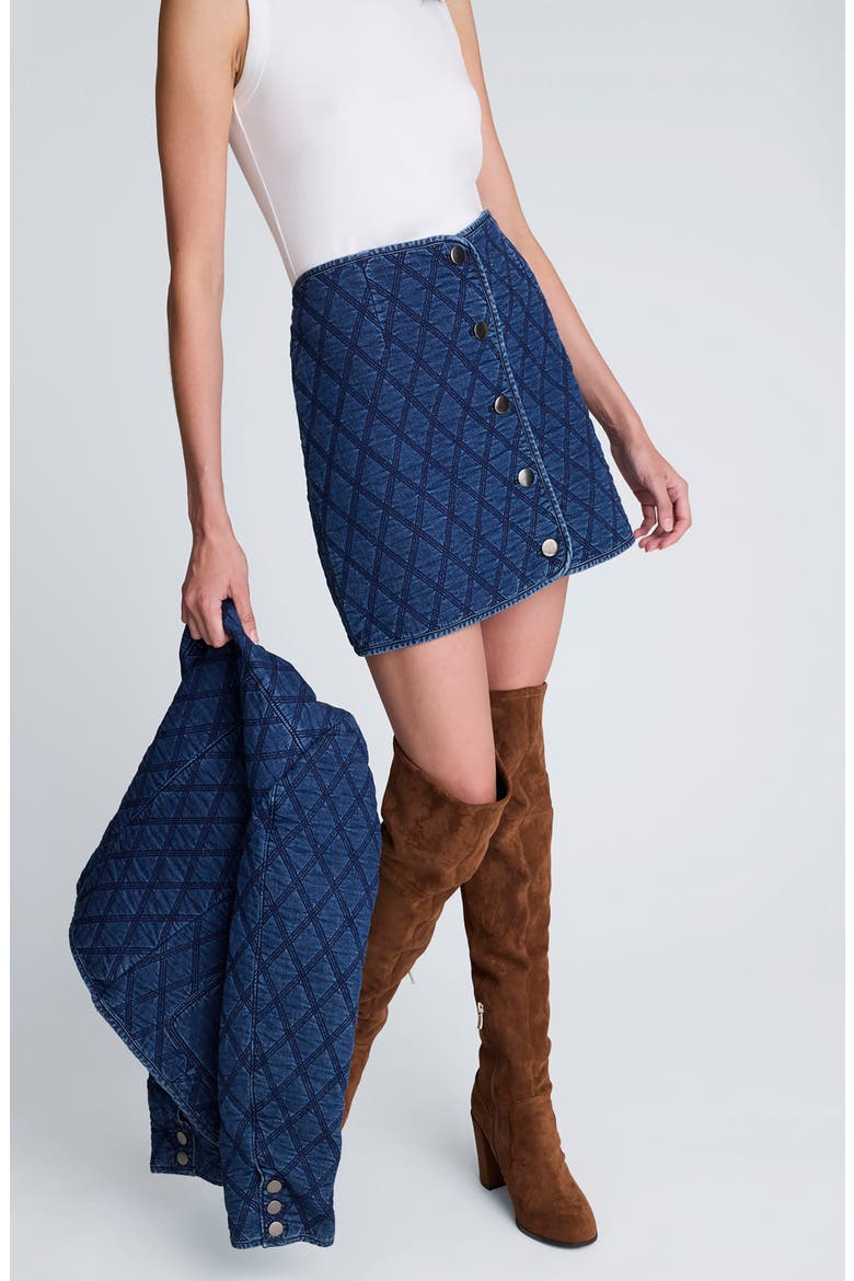 Quilted Miniskirt, Alternate, color, PACIFIC WASH