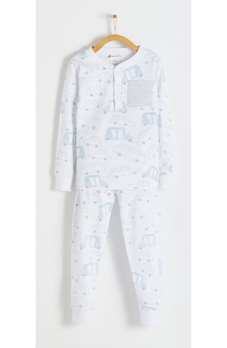 Babycottons Premium Peruvian Pima Cotton Tuc Snug Fit Long Pajama Set for Toddler, Alternate, color, Blue