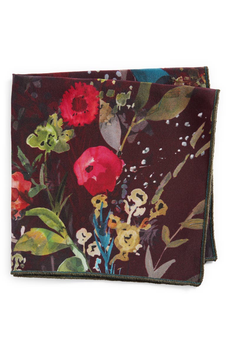 CLIFTON WILSON Print Silk Pocket Square, Main, color,