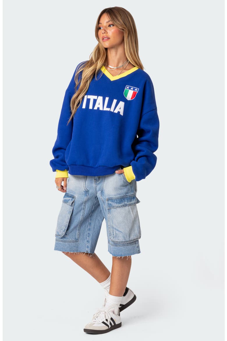 Italy Oversize Sweatshirt, Alternate, color, BLUE
