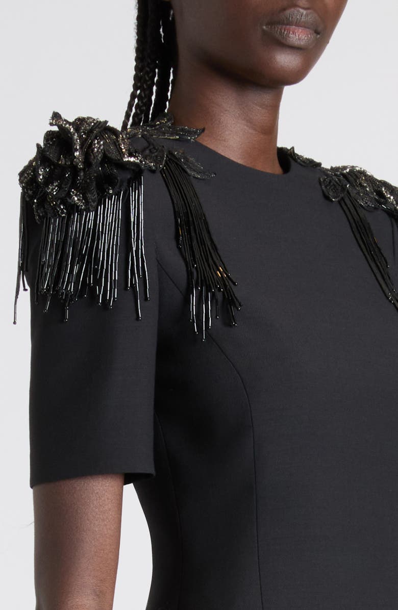 Valentino Embellished Crepe Couture Minidress, Alternate, color, Black