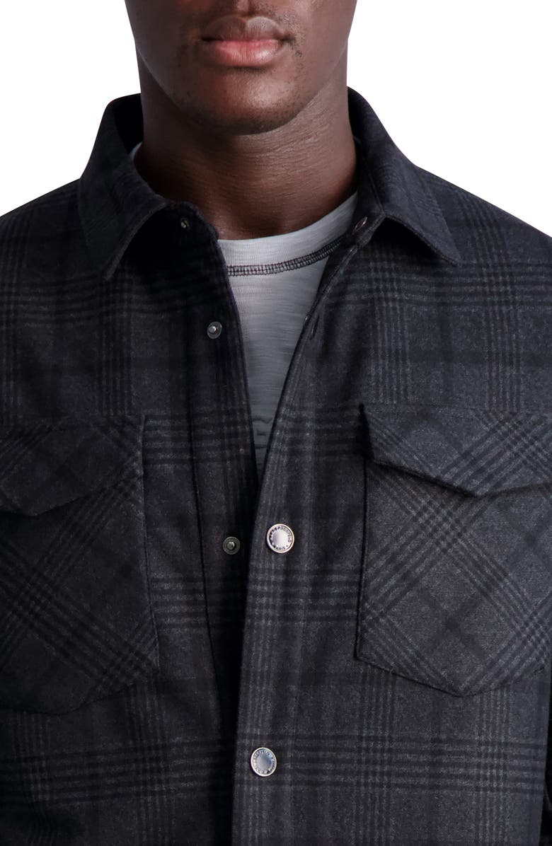 KARL LAGERFELD PARIS Plaid Shirt Jacket, Alternate, color, 