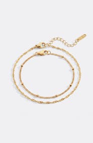 Mint & Lily Singapore Twist and Satellite Chain Bracelet Bundle