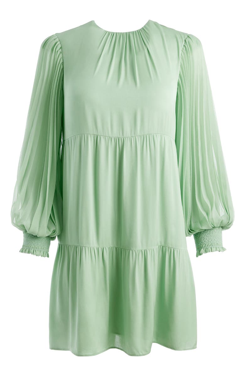 Alice + Olivia Antonette Pleated Long Sleeve Dress, Alternate, color, 