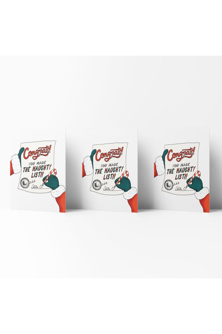 Holiday Winter Card Pack (3ct) The Naughty List, Main, color, Multi-Pack
