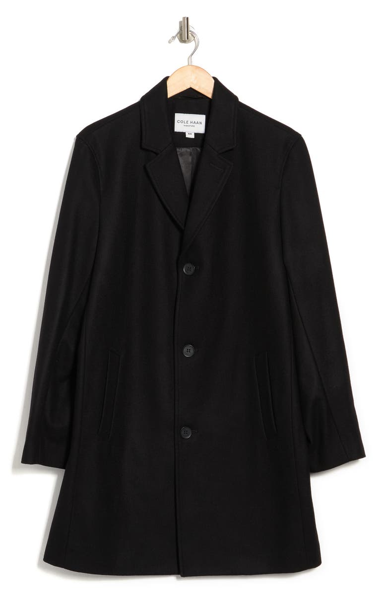 Cole Haan Signature Wool Blend Melton Classic Topper, Alternate, color, Black