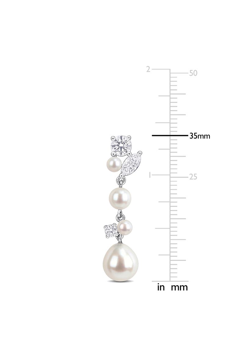 Cultured Freshwater Pearl Drop Earrings, Alternate, color, WHITE GOLD