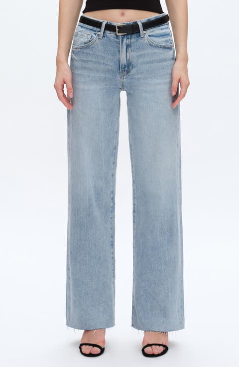 Kala High Waist Wide Leg Jeans (Sparkle)