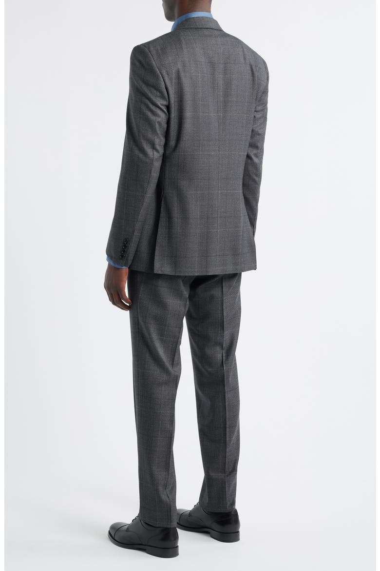 Siena Regular Fit Charcoal Grey Glen Plaid Super 130s Wool Suit, Alternate, color, CHARCOAL