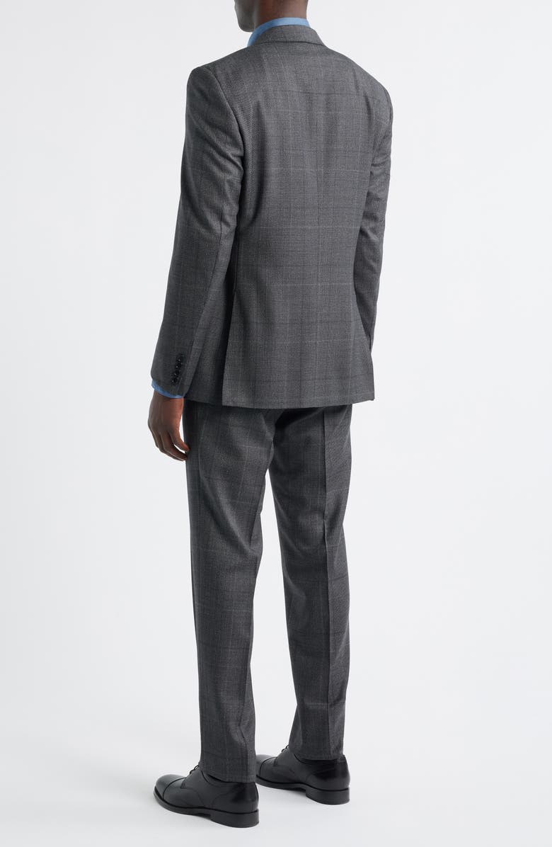 Canali Siena Regular Fit Charcoal Grey Glen Plaid Super 130s Wool Suit, Alternate, color, Charcoal