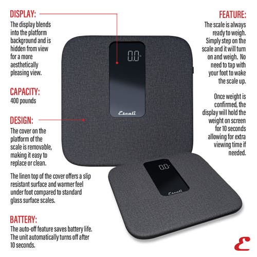 Escali Comfortstep Anti-slip Bathroom Scale In Black