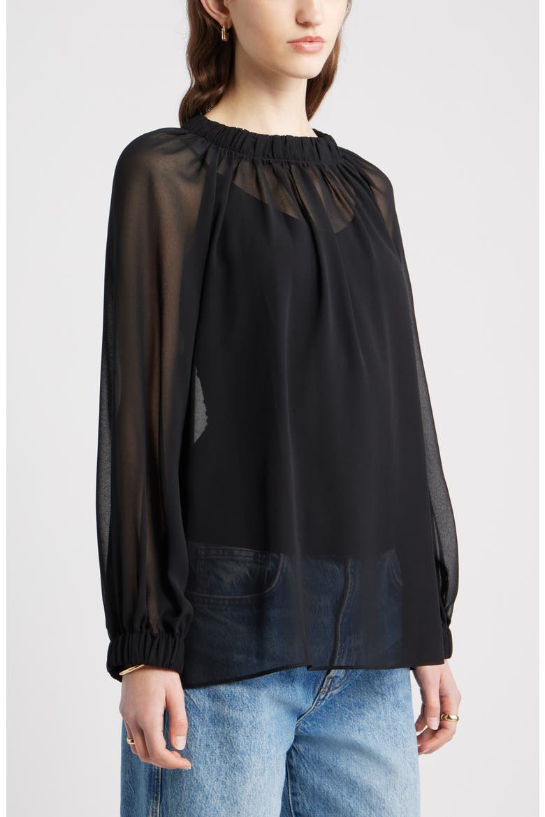 Flowy Chiffon Top, Alternate, color, BLACK