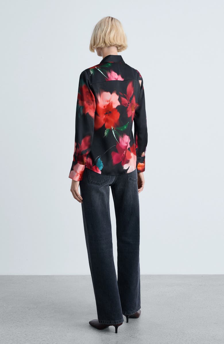 MANGO Soffy Floral Button-Up Shirt, Alternate, color,