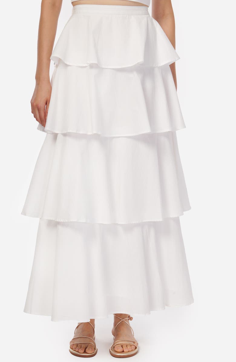 CAMI NYC Terra Tiered Cotton Poplin Maxi Skirt, Alternate, color,
