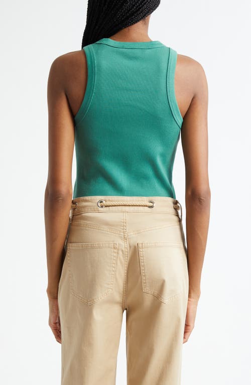 Veronica Beard Jordyn Cropped Tank Top In Green