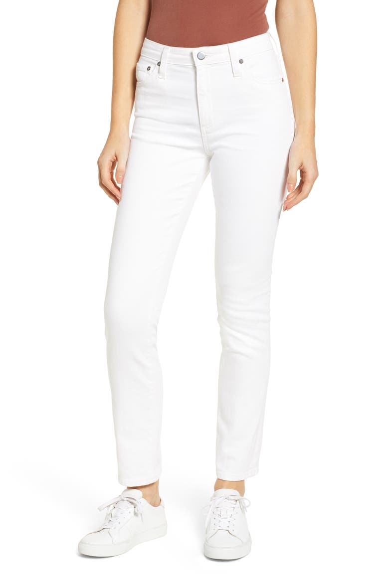 Mari High Waist Slim Straight Leg Jeans, Main, color, 1 YEAR TONAL WH