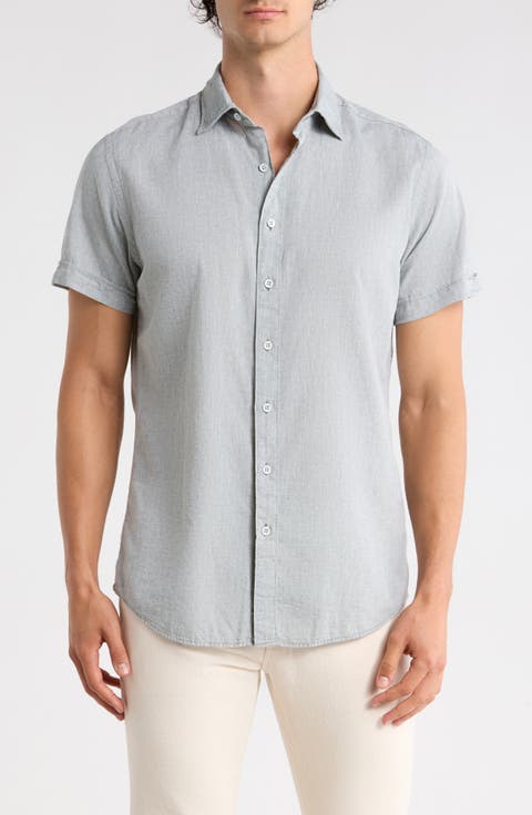 Rodd & Gunn Baywater Short Sleeve Linen & Cotton Button-Up Shirt