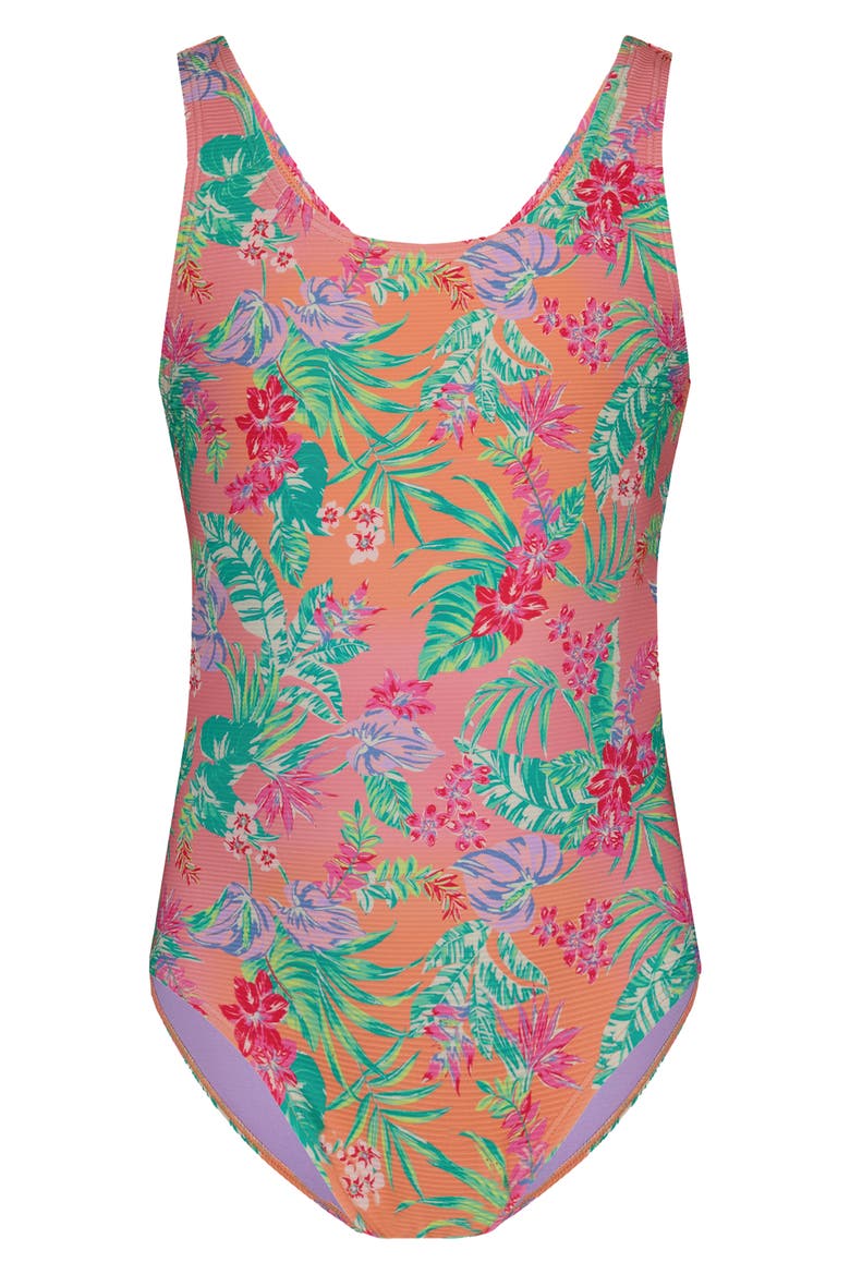 Kids' Coastal Breeze One-Piece Swimsuit, Main, color, PEACH PINK