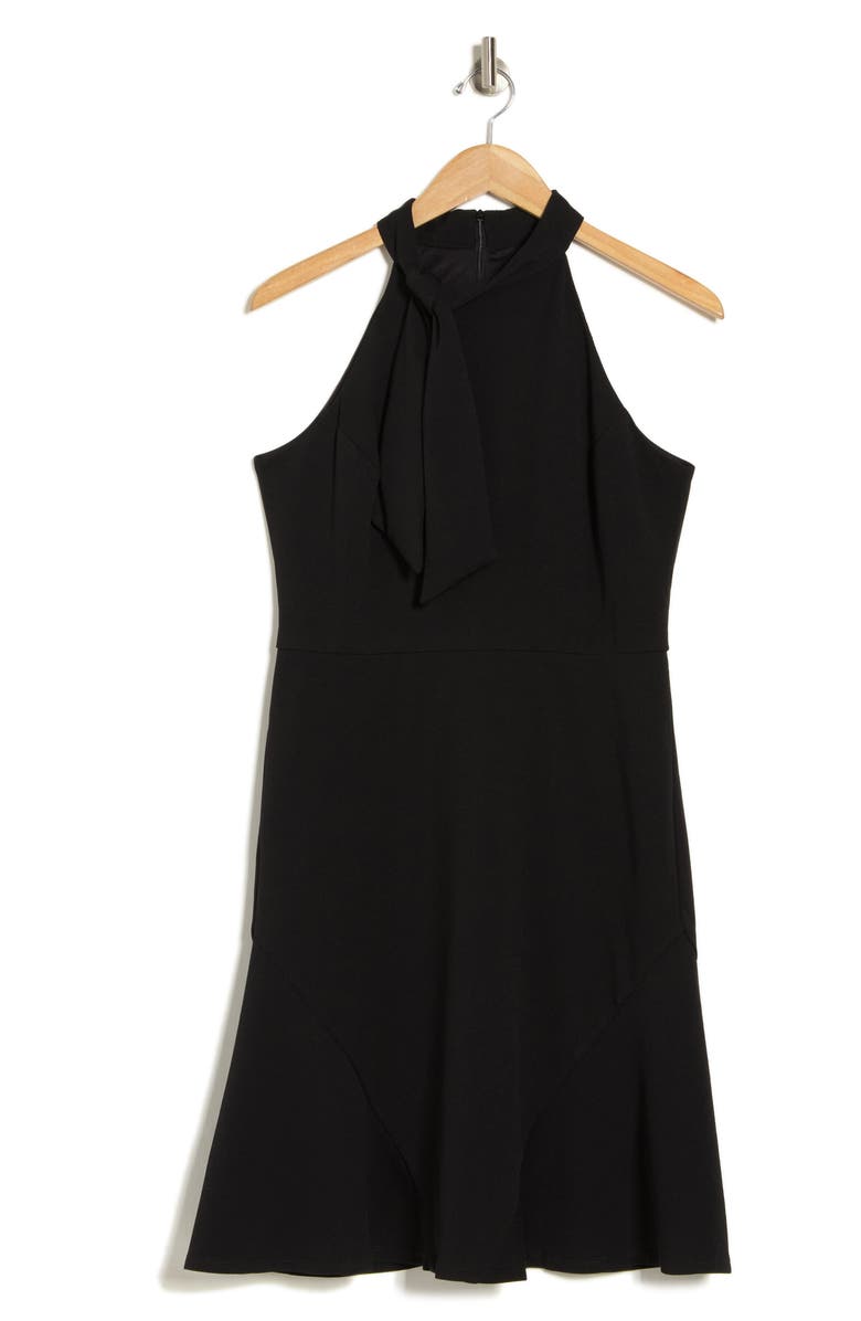 Maggy London Tie Neck Sleeveless Fit & Flare Dress, Alternate, color,