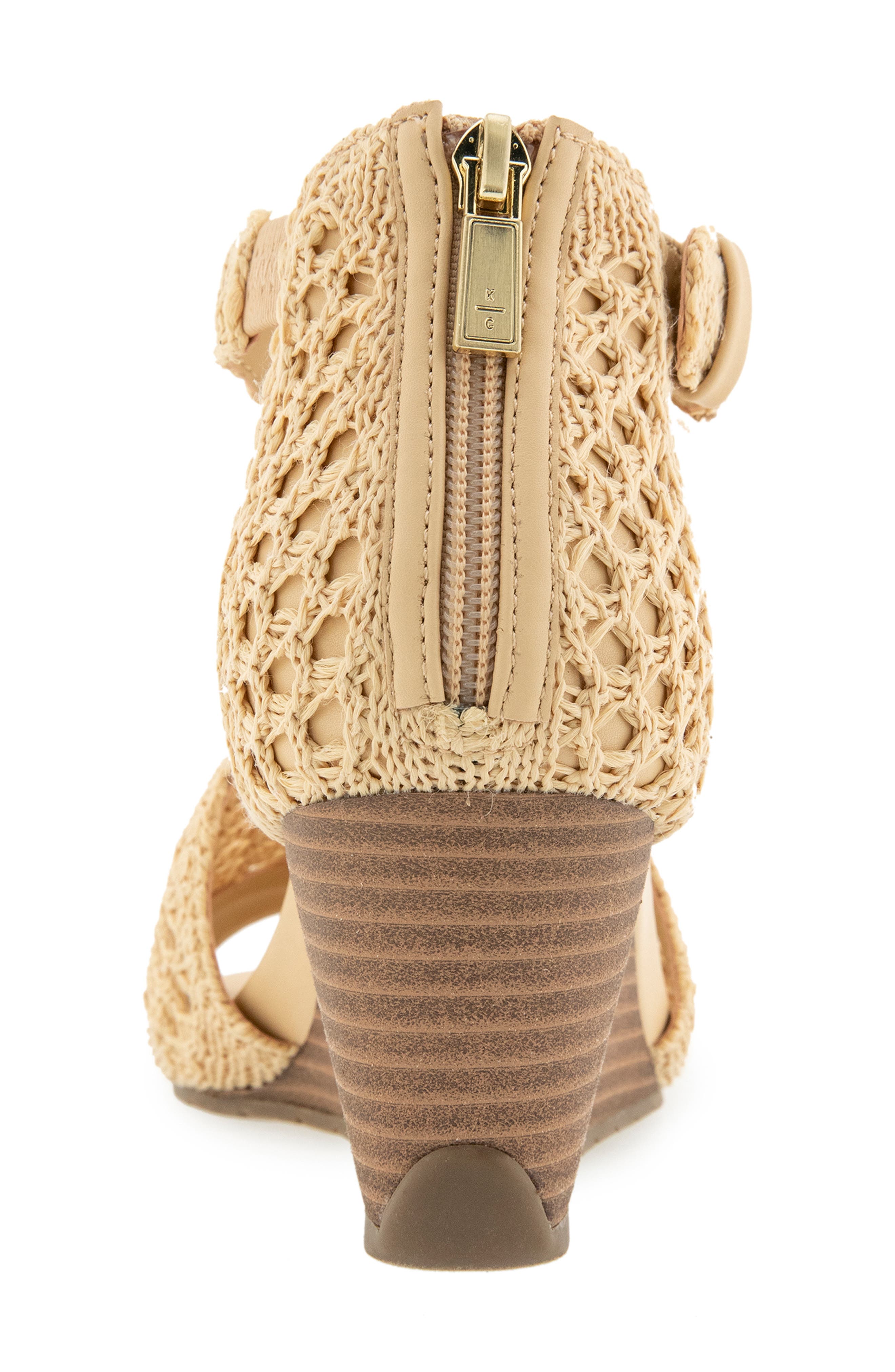 Reaction Kenneth Cole Gracie Wedge Sandal, Alternate, color, Natural Raffia