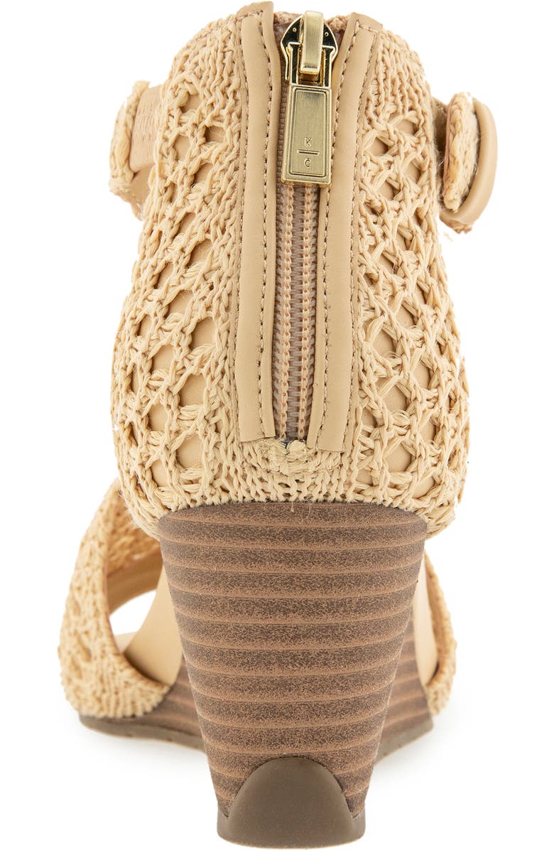 Reaction Kenneth Cole Gracie Wedge Sandal, Alternate, color, Natural Raffia