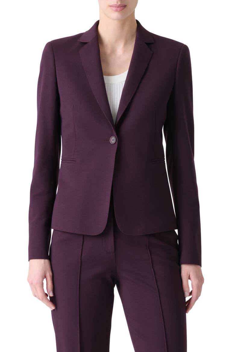 Signature Jersey Blazer, Main, color, BLACKBERRY