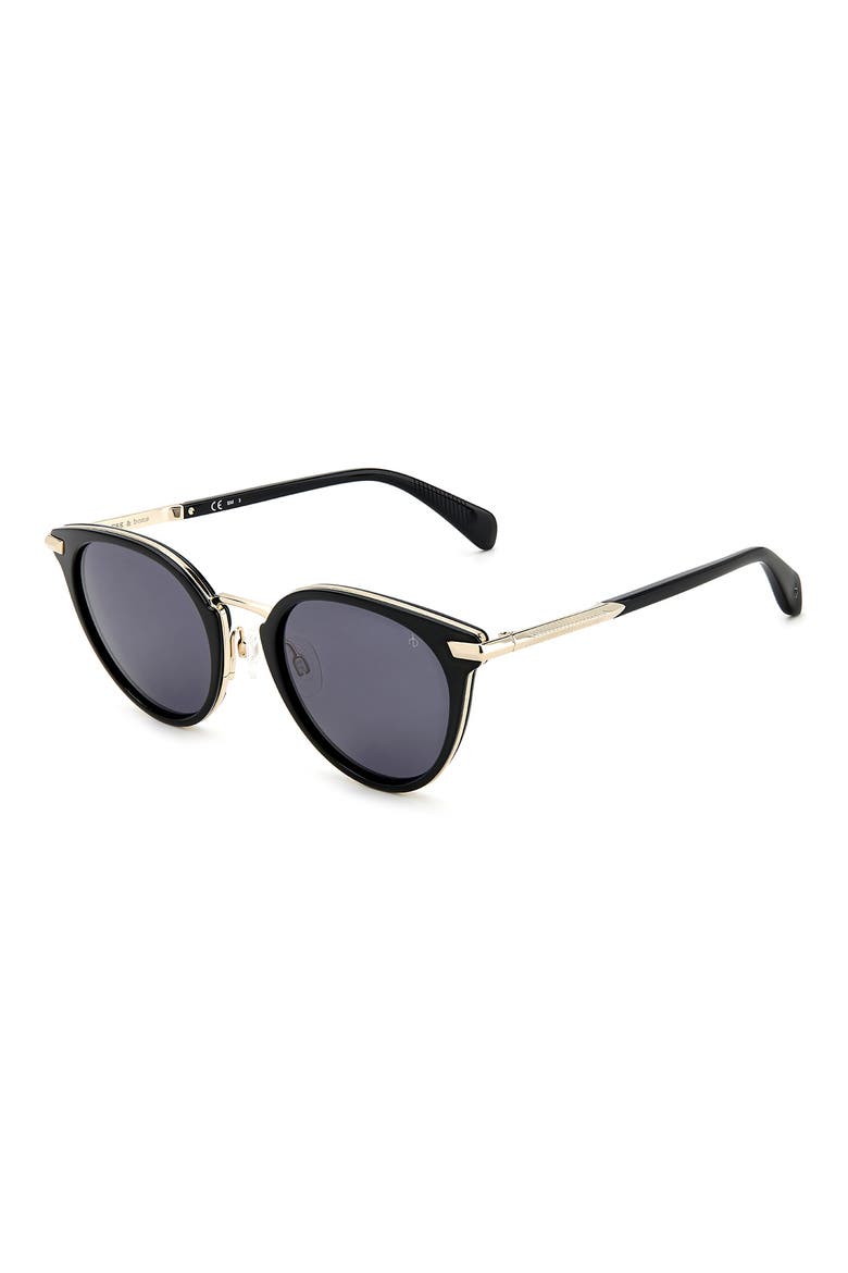 53mm Round Sunglasses, Alternate, color, BLACK / GREY