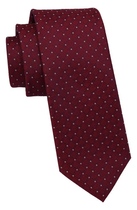 Textured Grid Dot Tie