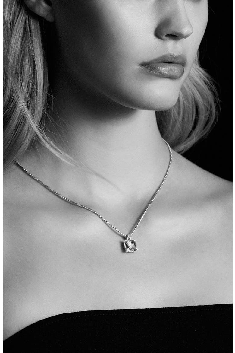 Châtelaine® Pendant Necklace with Semiprecious Stone & Diamonds, Alternate, color, SILVER/ CITRINE/ HEMATINE