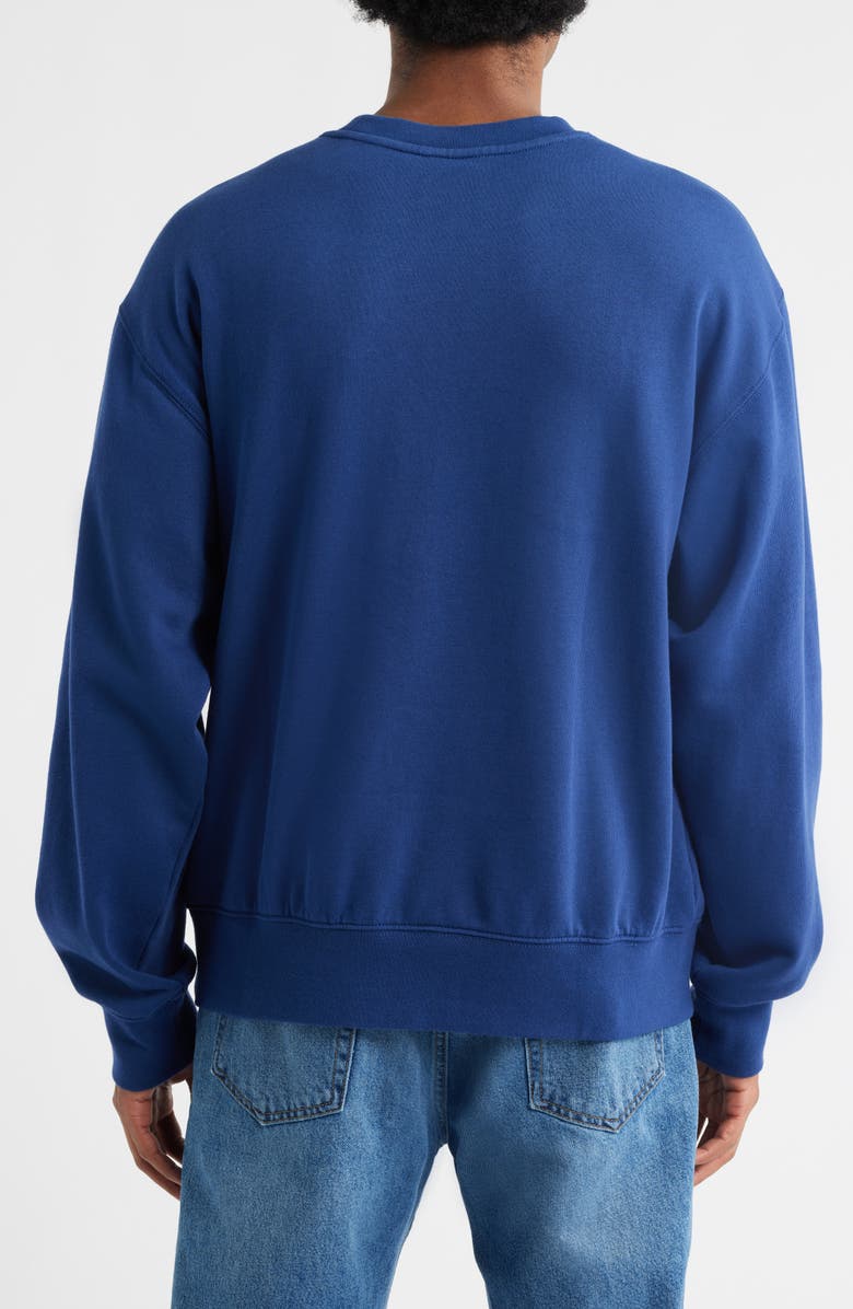 Vans Logo Crewneck Sweatshirt, Alternate, color, Deep Indigo-Flame
