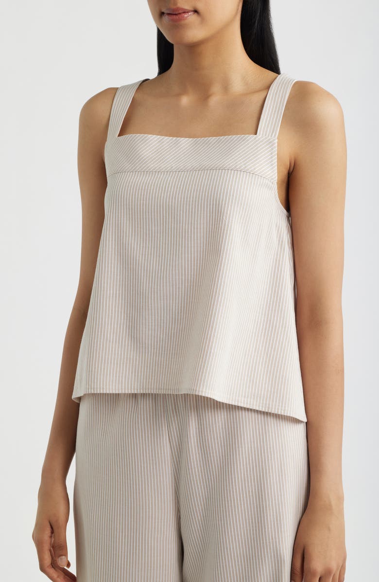 Bernardo Pieced Relaxed Camisole, Alternate, color, Almond Buff/ Bright White
