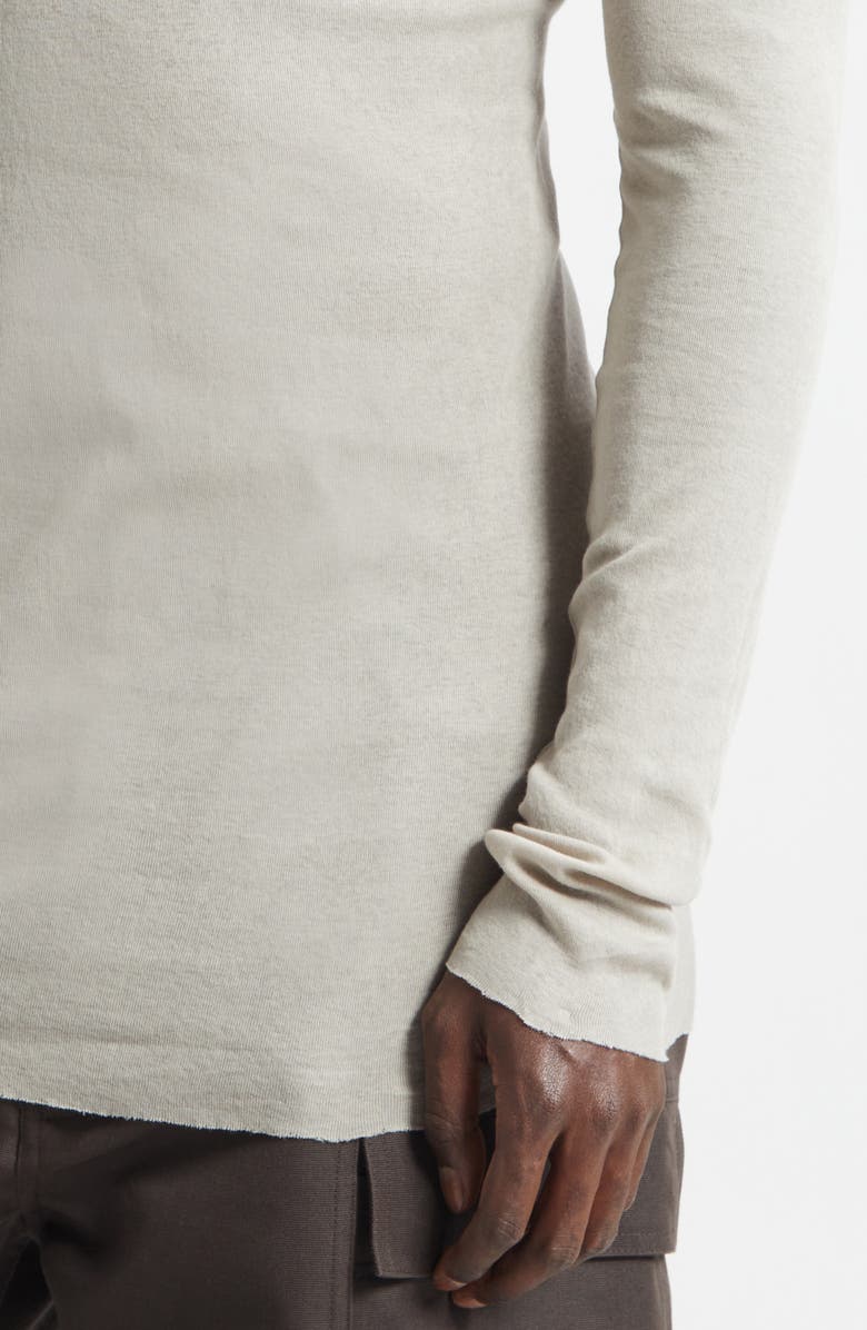 Rick Owens Long Sleeve Rib T-Shirt, Alternate, color, Pearl