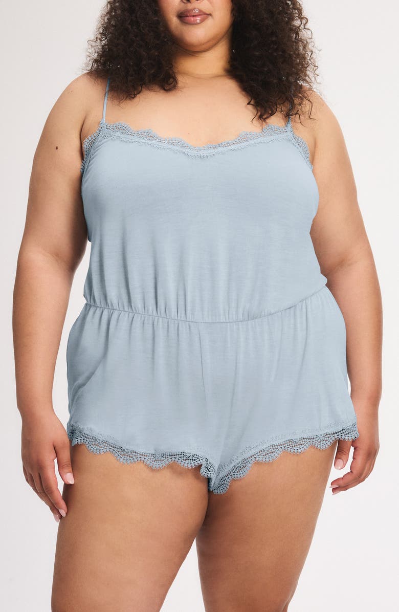 SAVAGE X FENTY Gossamer Dreams Sleep Romper, Alternate, color, Bluebird