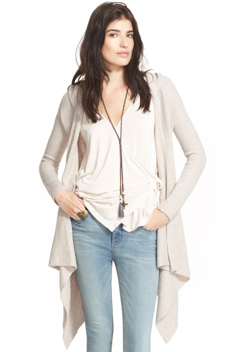 'Sloane' Hooded Wrap Cardigan, Main, color, OATMEAL