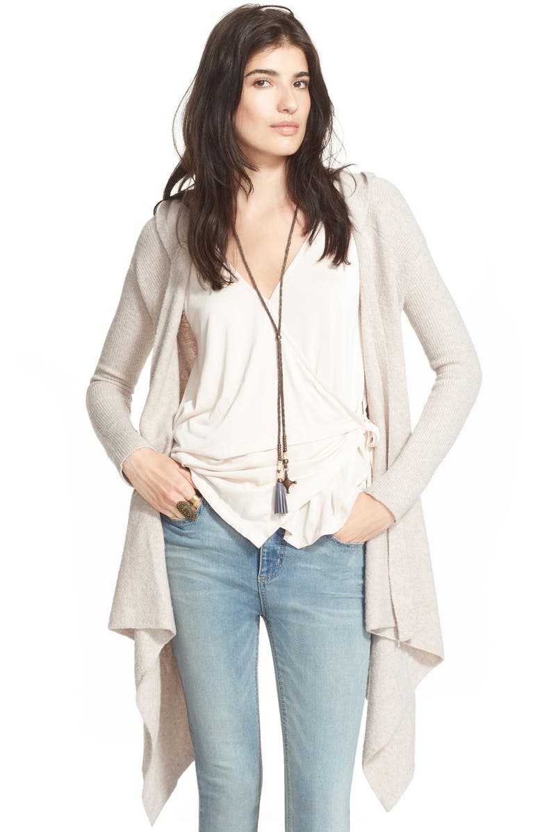 Free People 'Sloane' Hooded Wrap Cardigan, Main, color, 