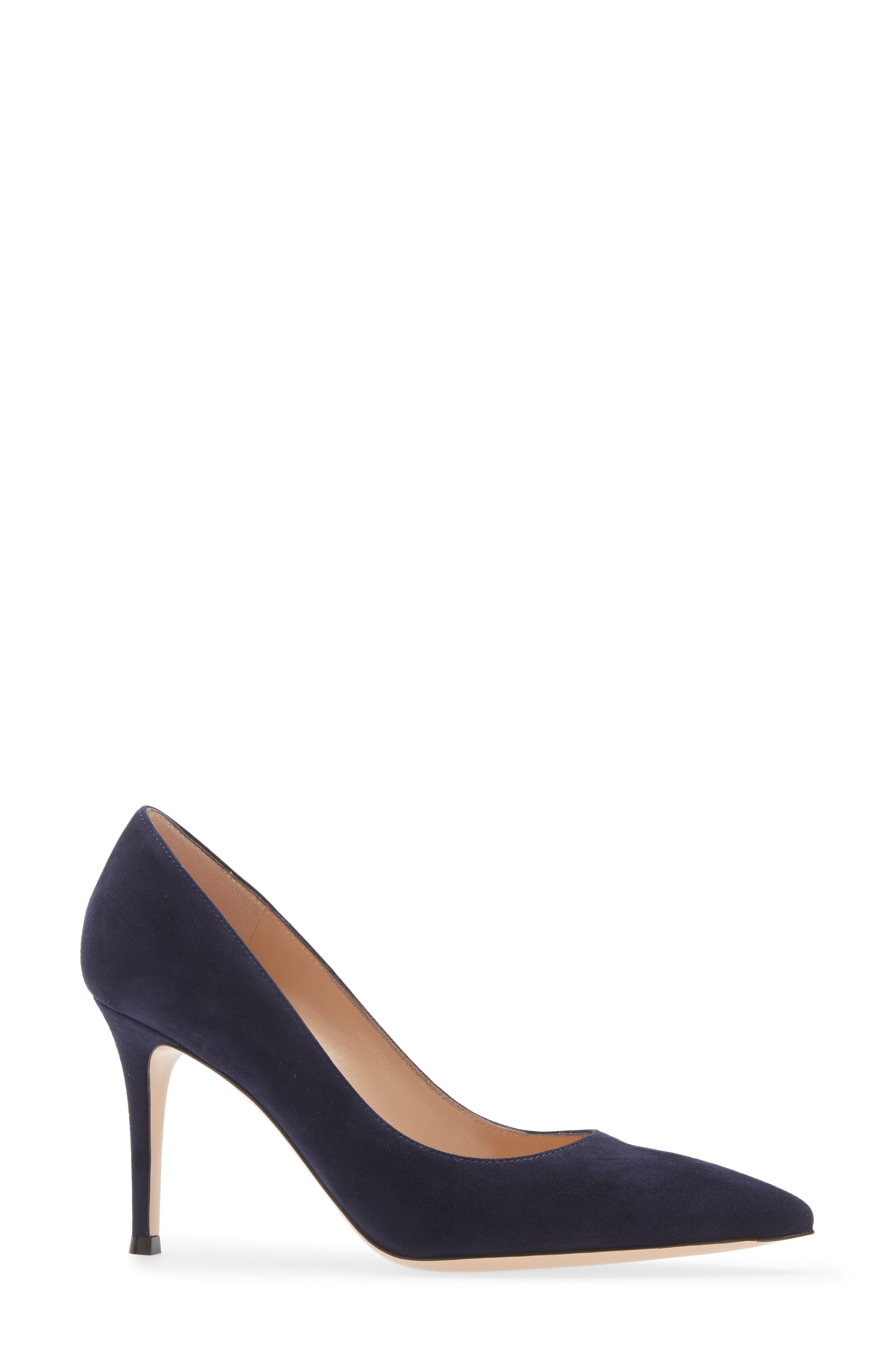 Gianvito Rossi Pointed Toe Pump, Alternate, color, Denim Suede