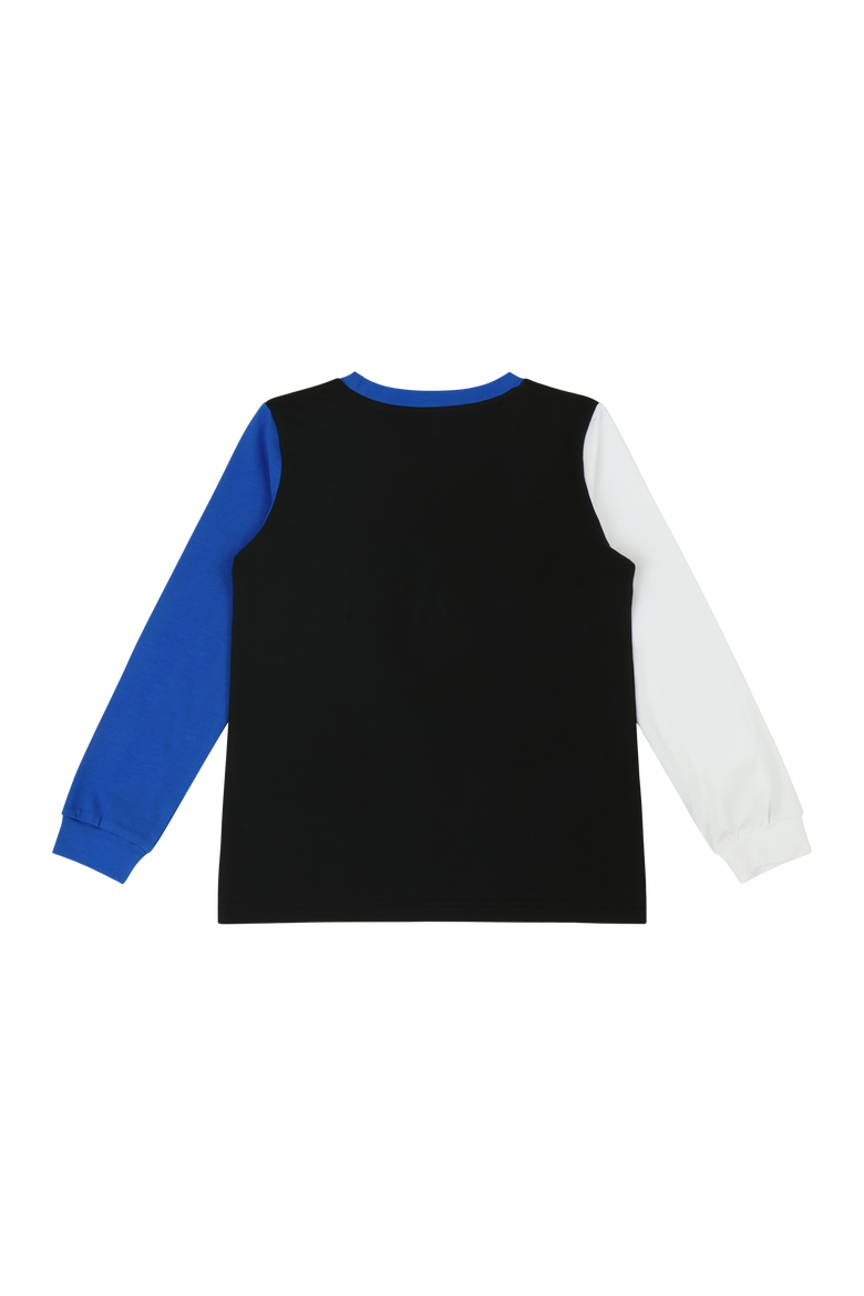 Kids Recuerda Tee - Colorblock Long Sleeve Graphic T-Shirt, Alternate, color, Black