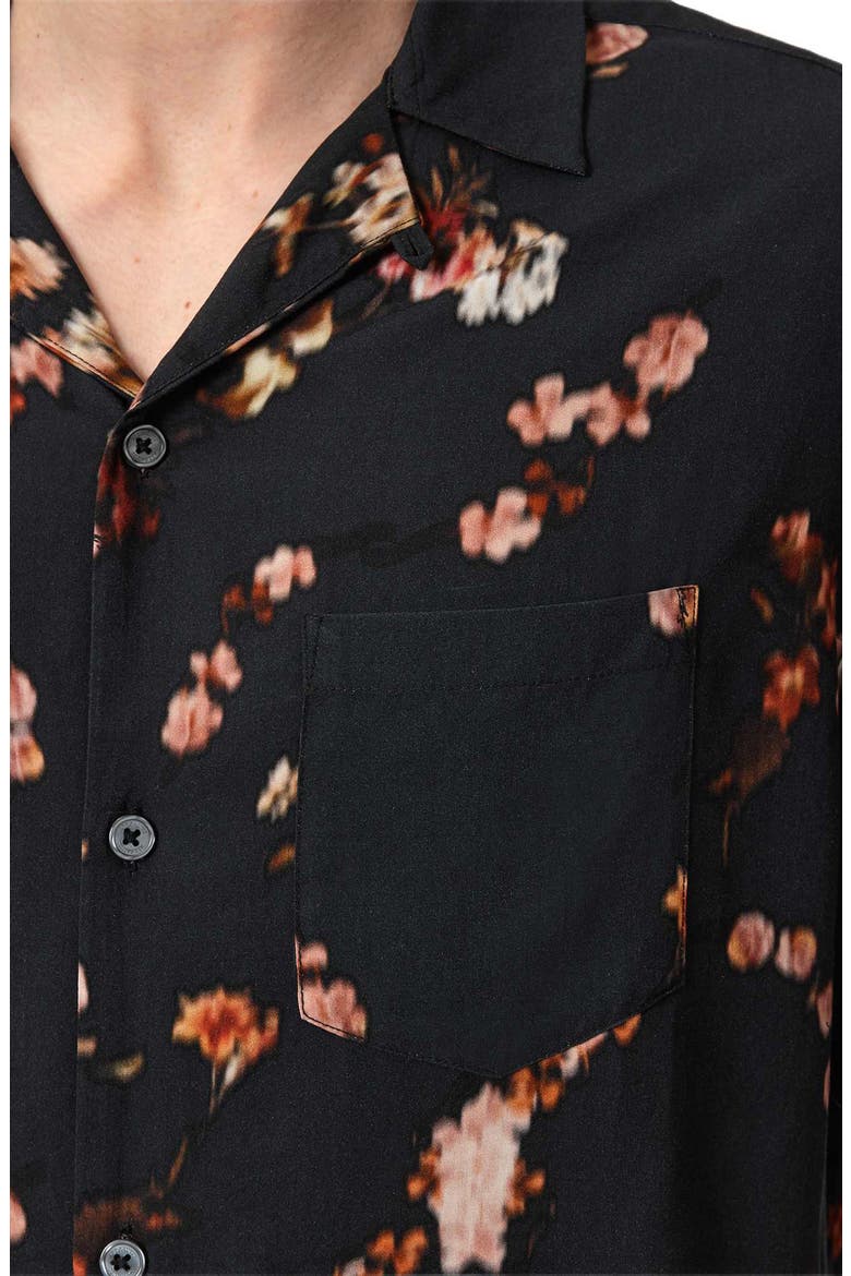 Karmada Floral Camp Shirt, Alternate, color, BLACK