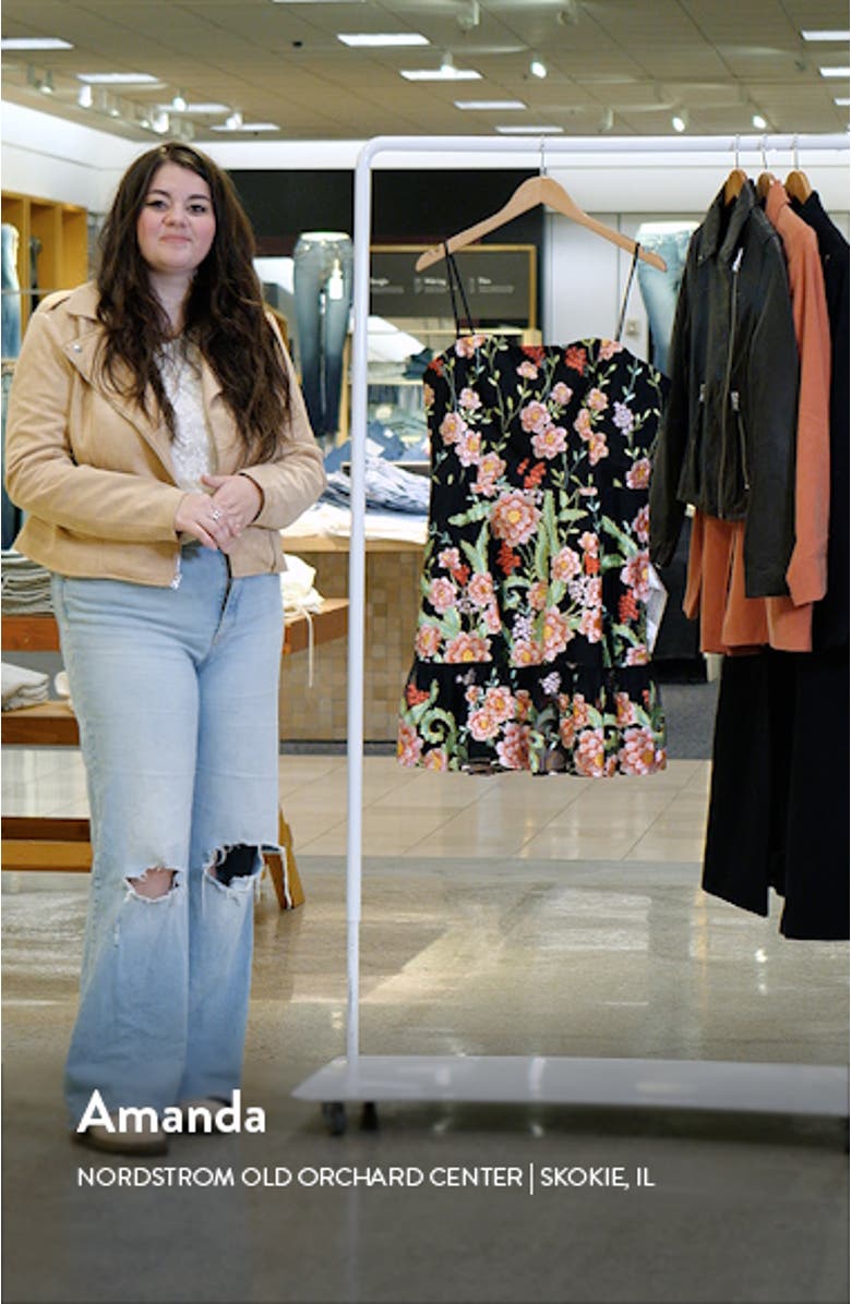 Lissa Floral Embroidery Cocktail Minidress, sales video thumbnail