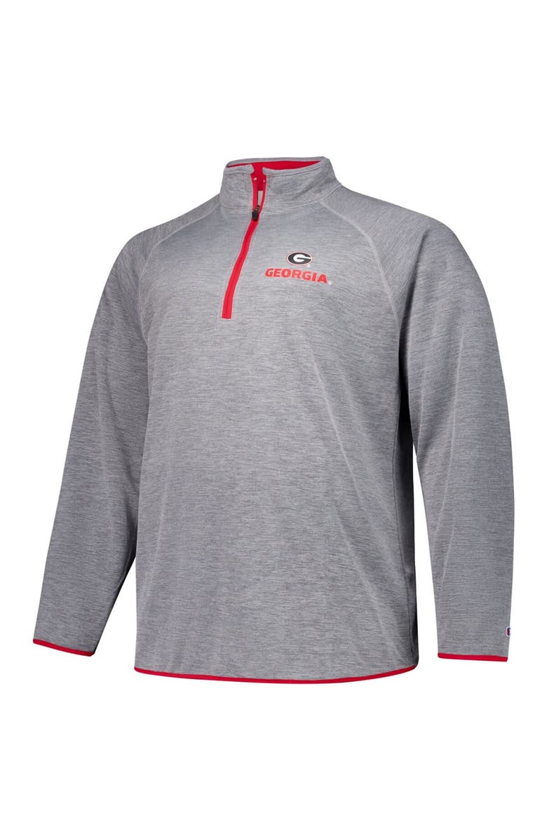 Champion Men's Fanatics Charcoal Georgia Bulldogs Raglan Big &Tall Quarter-Zip Top, Alternate, color, 